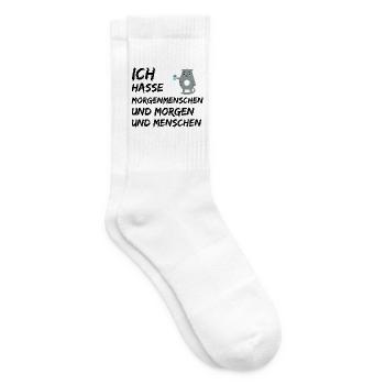 ICH HASSE MORGENMENSCHEN UND MORGEN UND MENSCHEN - Tennissocken - Weiß - Rechts