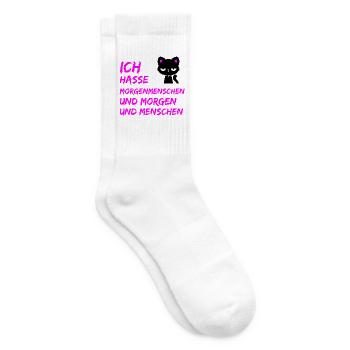 ICH HASSE MORGENMENSCHEN UND MORGEN UND MENSCHEN - Tennissocken - Weiß - Rechts