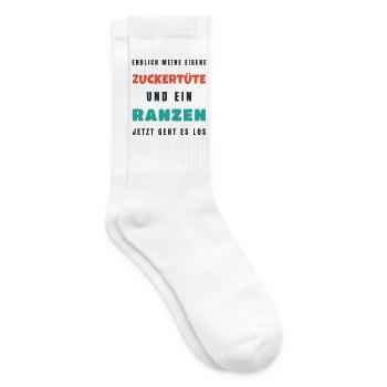 Endlich meine eigene Zuckertüte - Einschulung - Tennissocken - Weiß - Rechts
