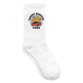 Sonntagmorgen-Vibes - Tennissocken - Weiß - Rechts