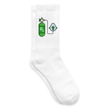 Grüner Sauerstofftank - Tennissocken - Weiß - Rechts