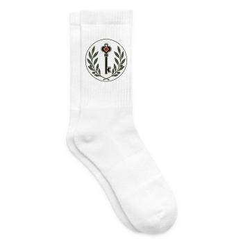 Schlüssel im Lorbeerkranz - Tennissocken - Weiß - Rechts