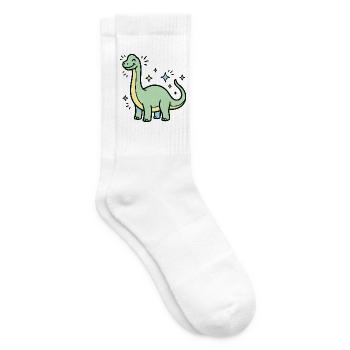 Traumhafter pastellfarbener Dinosaurier - Tennissocken - Weiß - Rechts