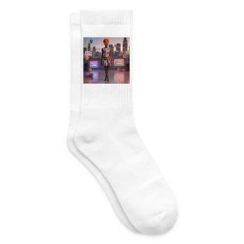 Geometrisches Neon-Diva-Kleid - Tennissocken - Weiß - Rechts