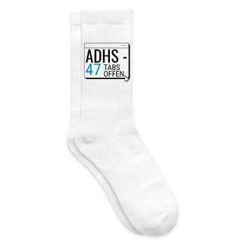 ADHS – 47 Tabs offen - Tennissocken - Weiß - Rechts