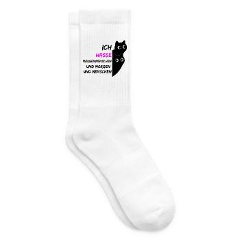 ICH HASSE MORGENMENSCHEN UND MORGEN UND MENSCHEN - Tennissocken - Weiß - Rechts