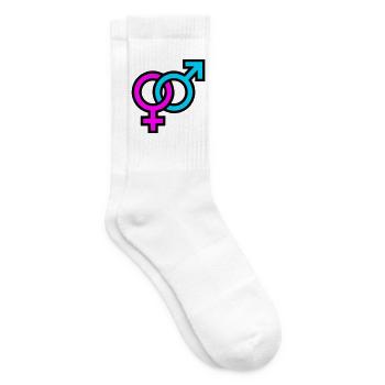 Gender Symbole Grafik - Tennissocken - Weiß - Rechts