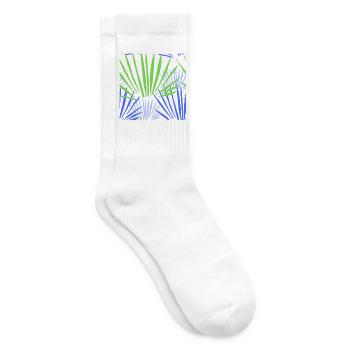 Tropisches Palmen Kontrast Muster - Tennissocken - Weiß - Rechts