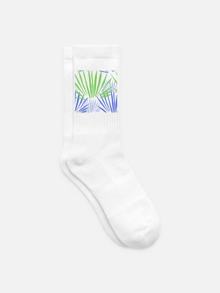Tropisches Palmen Kontrast Muster - Tennissocken - Weiß