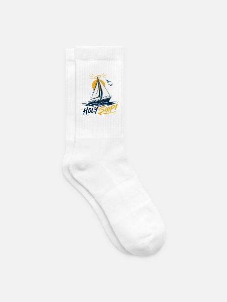 Holy Ship! – Lustiges Segler Design - Tennissocken - Weiß