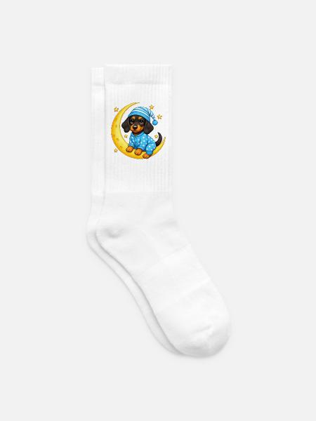 Gute Nacht Dackel - Tennissocken - Weiß