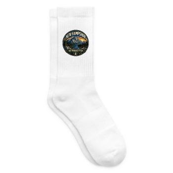 New Hampshire Granite State Retro Mountain Abzeichen - Tennissocken - Weiß - Rechts