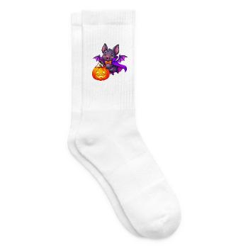 Pumpkin Pal Fledermaus mit lila Umhang - Tennissocken - Weiß - Rechts