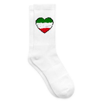 Herzflag Italien Grün Weiß Rot Verzerrt - Tennissocken - Weiß - Rechts