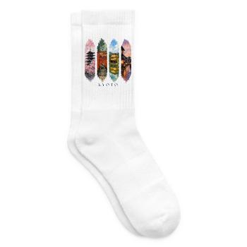 Kyoto Travel – Japan Tempel & Natur Motiv - Tennissocken - Weiß - Rechts