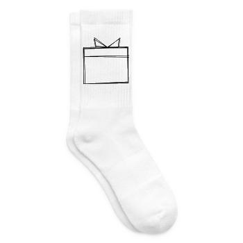 Geschenk handgezeichnet - Tennissocken - Weiß - Rechts