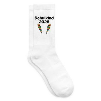 SCHULKIND 2026, EINSCHULUNG, ERSTKLÄSSLER, SCHULE - Tennissocken - Weiß - Rechts