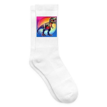 Dinosaurier - Tennissocken - Weiß - Rechts