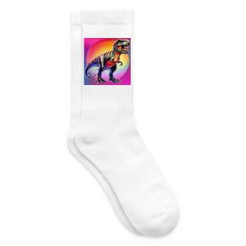 Dinosaurier - Tennissocken - Weiß - Rechts
