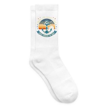 Funny Boat Docking Humor: Vintage Anchor Apology T - Tennissocken - Weiß - Rechts