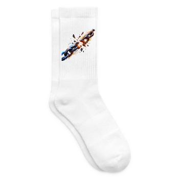 Feuerkette: Brennende Kraft - Tennissocken - Weiß - Rechts