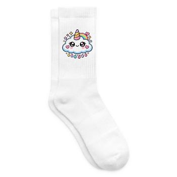 Bezaubernde Regenbogen-Einhornwolke - Tennissocken - Weiß - Rechts
