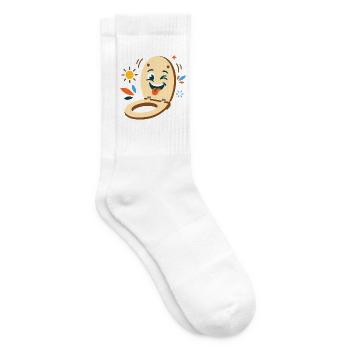 Lustige Klobrille nimmt Sonnenbad - Tennissocken - Weiß - Rechts