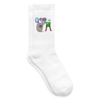 Künstler Pinguin Maler  - Tennissocken - Weiß - Rechts
