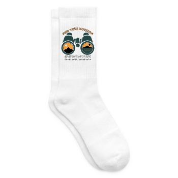 Finde deinen Horizont – Mont Blanc & Lake Braies - Tennissocken - Weiß - Rechts