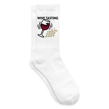 Weinprobe Glas Trauben Icon - Tennissocken - Weiß - Rechts