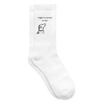 Vielleicht darf ich mich ausruhen – Selbstfürsorgehund - Tennissocken - Weiß - Rechts