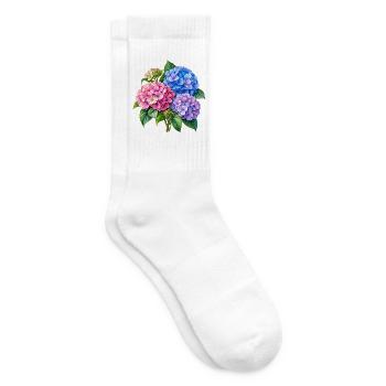 Hortensie Farbenspiel Print - Tennissocken - Weiß - Rechts