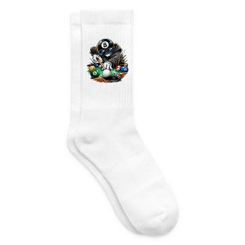 Billard 8-Ball Profi Snooker Action - Tennissocken - Weiß - Rechts