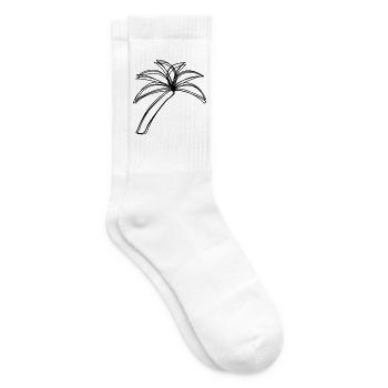 Palme handgezeichnet - Tennissocken - Weiß - Rechts