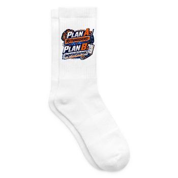Plan A Rettungsdienst Plan B improvisieren - Tennissocken - Weiß - Rechts