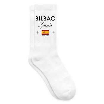 Bilbao Spanien Koordinaten Reise Souvenir - Tennissocken - Weiß - Rechts