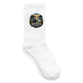 Mein Platz ist am See - Tennissocken - Weiß - Rechts