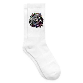 Gaming-Katze auf Mäusejagd - Tennissocken - Weiß - Rechts