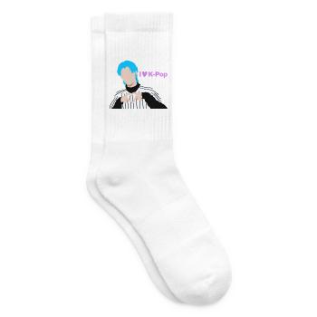 I LOVE K-POP, KOREA, POPKULTUR, FANLIEBE 🇰🇷 - Tennissocken - Weiß - Rechts