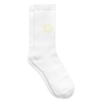 Sunshine - Minimalistische Sonne und gute Laune - Tennissocken - Weiß - Rechts