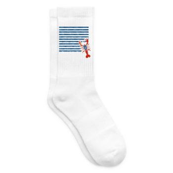 Hummer – Maritimes Retro Design - Tennissocken - Weiß - Rechts