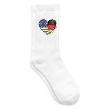 Deutsche Flagge Amerikanische Flagge Herz - Tennissocken - Weiß - Rechts