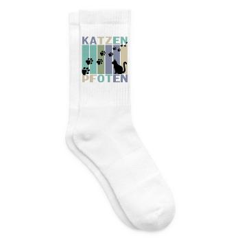 Katzen Pfoten Retro Design - Tennissocken - Weiß - Rechts