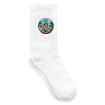 Barcelona Spanien Sagrada Familia Reiseabzeichen - Tennissocken - Weiß - Rechts