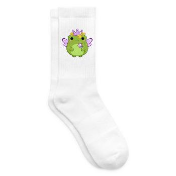 Grüner Frosch als Waldfee mit Sternenstab - Tennissocken - Weiß - Rechts