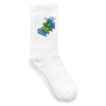 Berglandschaft Natur Abenteuer - Tennissocken - Weiß - Rechts