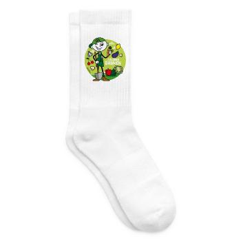 Strichel als Hobby Gärtner und grünem Daumen! - Tennissocken - Weiß - Rechts