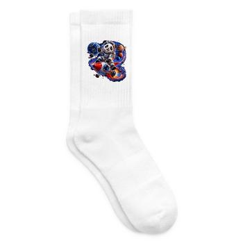 Panda Astronaut auf Weltraumrakete - Tennissocken - Weiß - Rechts