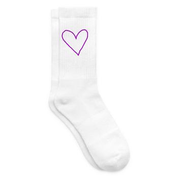 Herz lila Geschenkidee violett  - Tennissocken - Weiß - Rechts