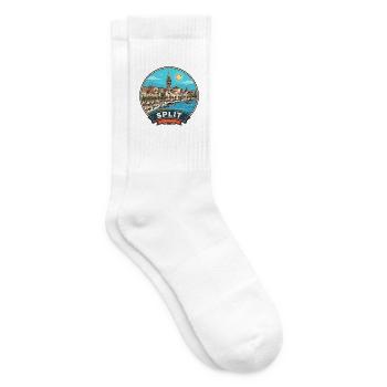 Split Kroatien Diokletians Palast Reiseabzeichen - Tennissocken - Weiß - Rechts